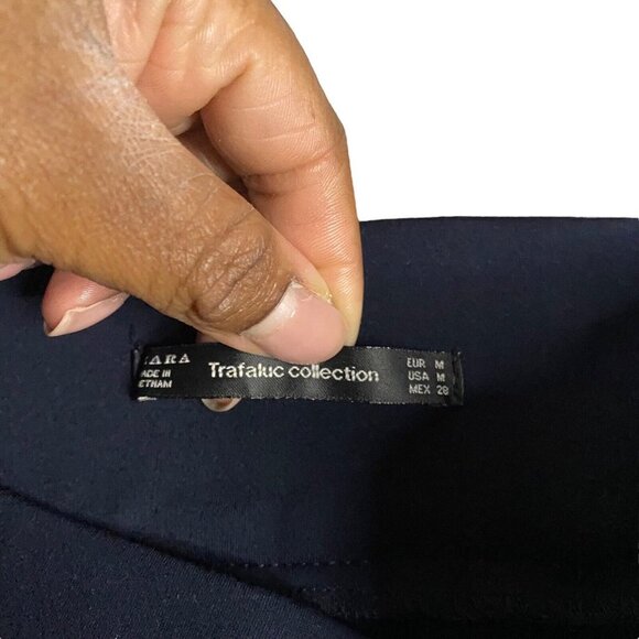 Zara Women's Navy Double Side Zip Legging Pant - Picture 5 of 7